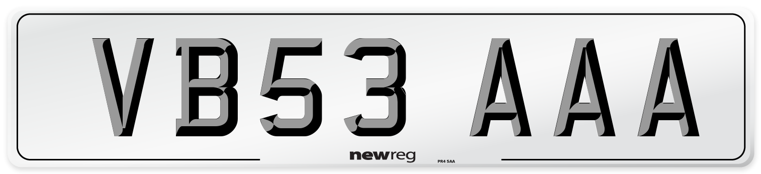 VB53 AAA Number Plate from New Reg